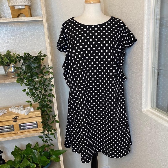 🆕Lane Bryant polka dots ruffle sleeves dress - Picture 2 of 14